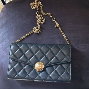 St John Collection Black & Gold shoulder handbag